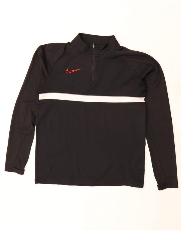Męski dres Nike Dri Fit z zamkiem błyskawicznym na szyi, mały, czarny blok kolorów