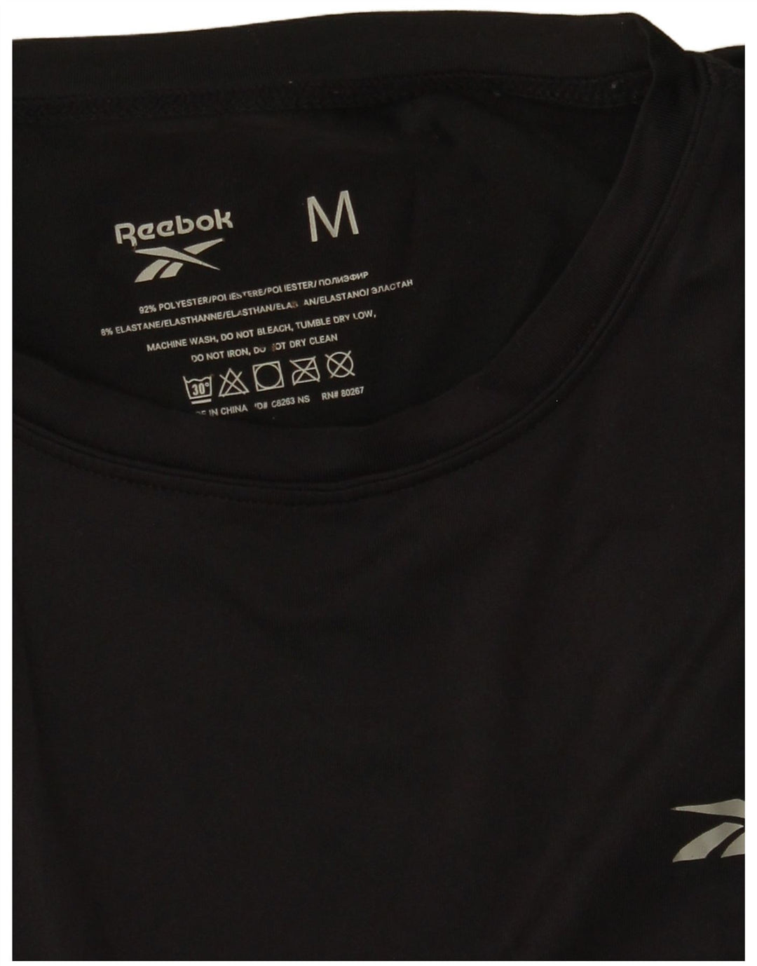 T-shirt męski Reebok Top, średni czarny poliester