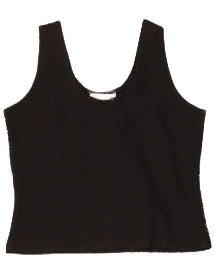 Vintage Damska wieczorowa bluzka w abstrakcyjny wzór Top UK 12 Medium Black