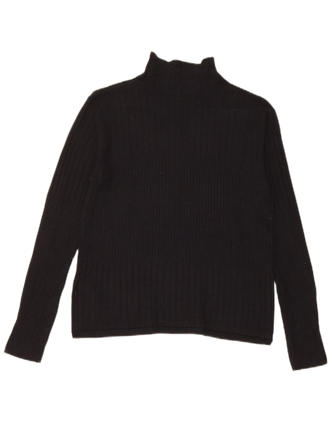 Marks & Spencer Damski sweter z golfem UK 12, średni czarny wiskoza