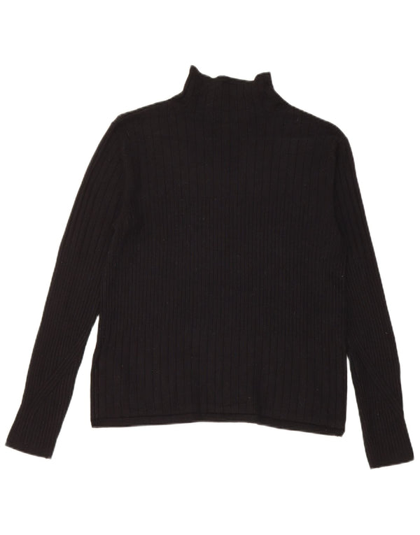 Marks & Spencer Damski sweter z golfem UK 12, średni czarny wiskoza