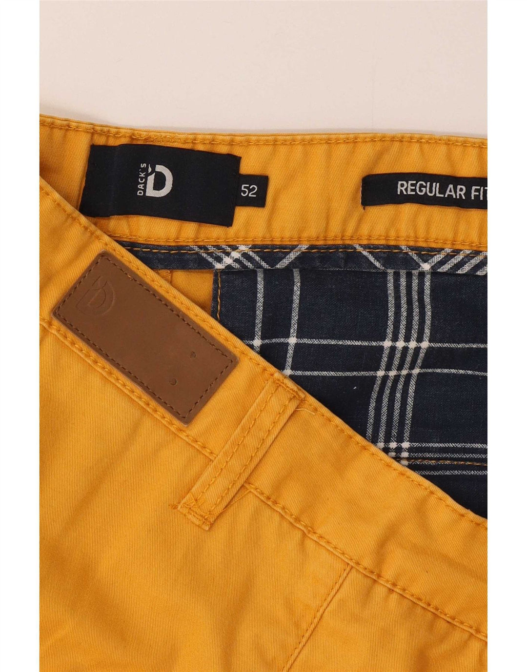 Męskie spodenki chino o regularnym kroju Dack's IT 52 XL W38 Żółta bawełna