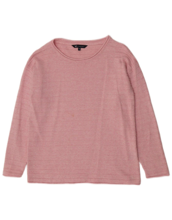 Crew Clothing Damski sweter z dekoltem w łódkę UK 12 w średnie różowe paski
