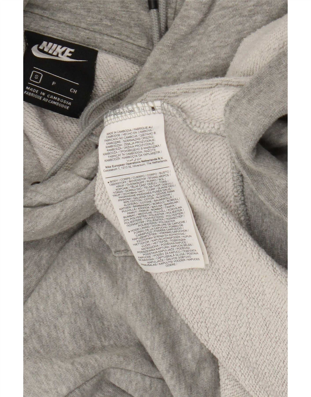 Męski sweter z kapturem Nike, mały, szary, bawełniany