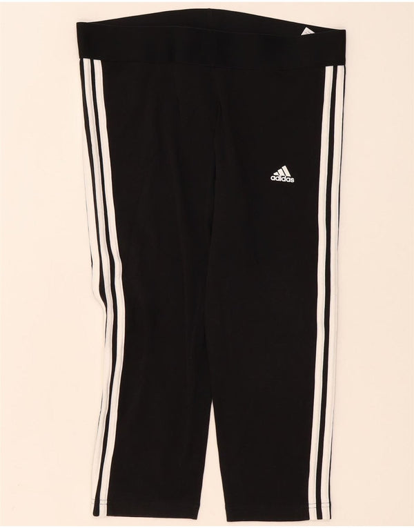 Damskie legginsy Adidas Capri UK 16/18, duże, czarne, bawełniane