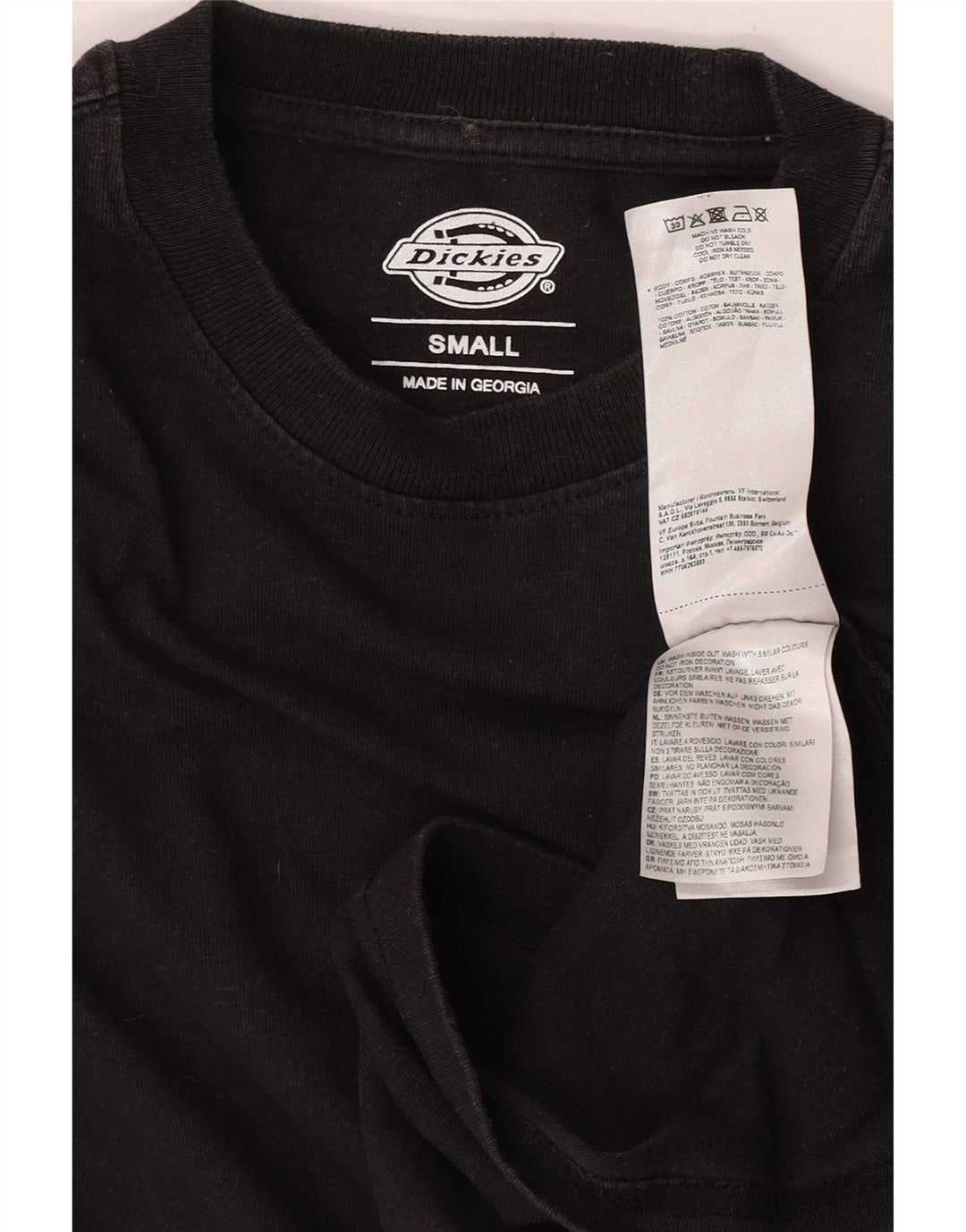 Męski graficzny top Dickies z długim rękawem, mały, czarny, bawełniany
