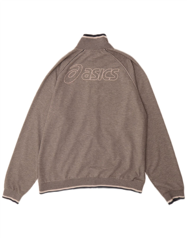 Męska kurtka dresowa Asics z grafiką XL, szara, poliestrowa, sportowa