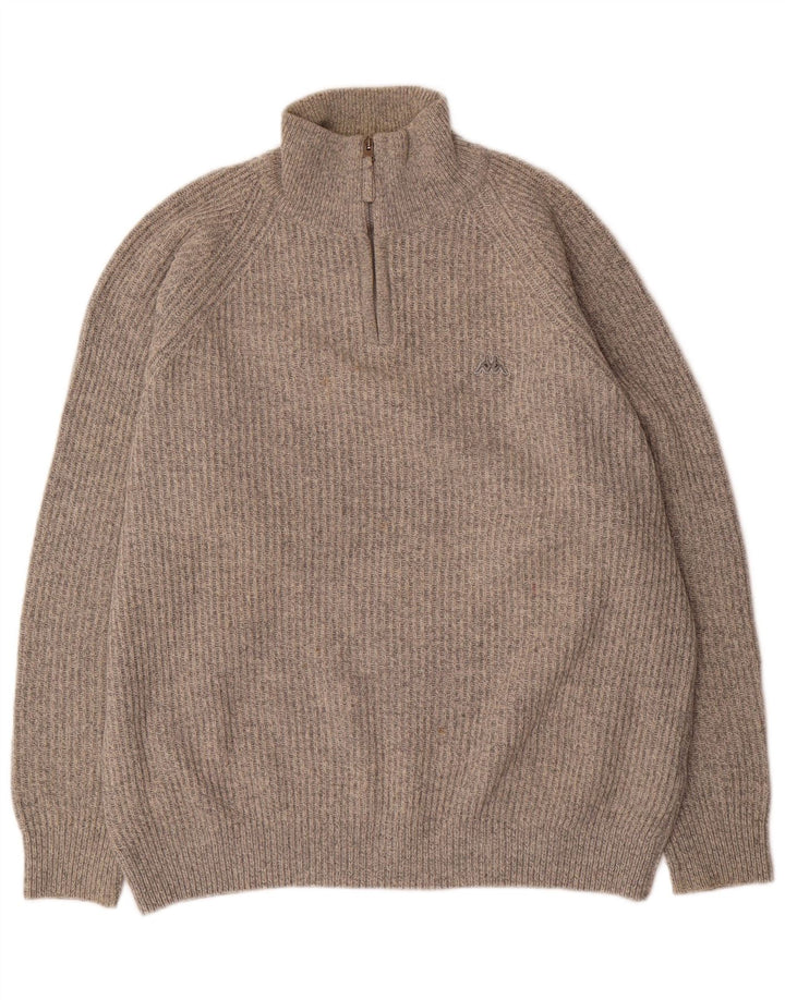 Męski sweter z zamkiem błyskawicznym Kappa XL, szara wełna