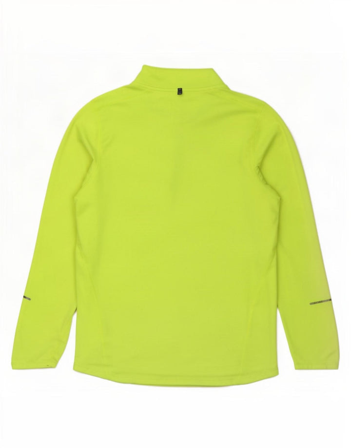 Męska koszulka Nike Dri Fit z zamkiem błyskawicznym i długim rękawem, mały, żółty poliester
