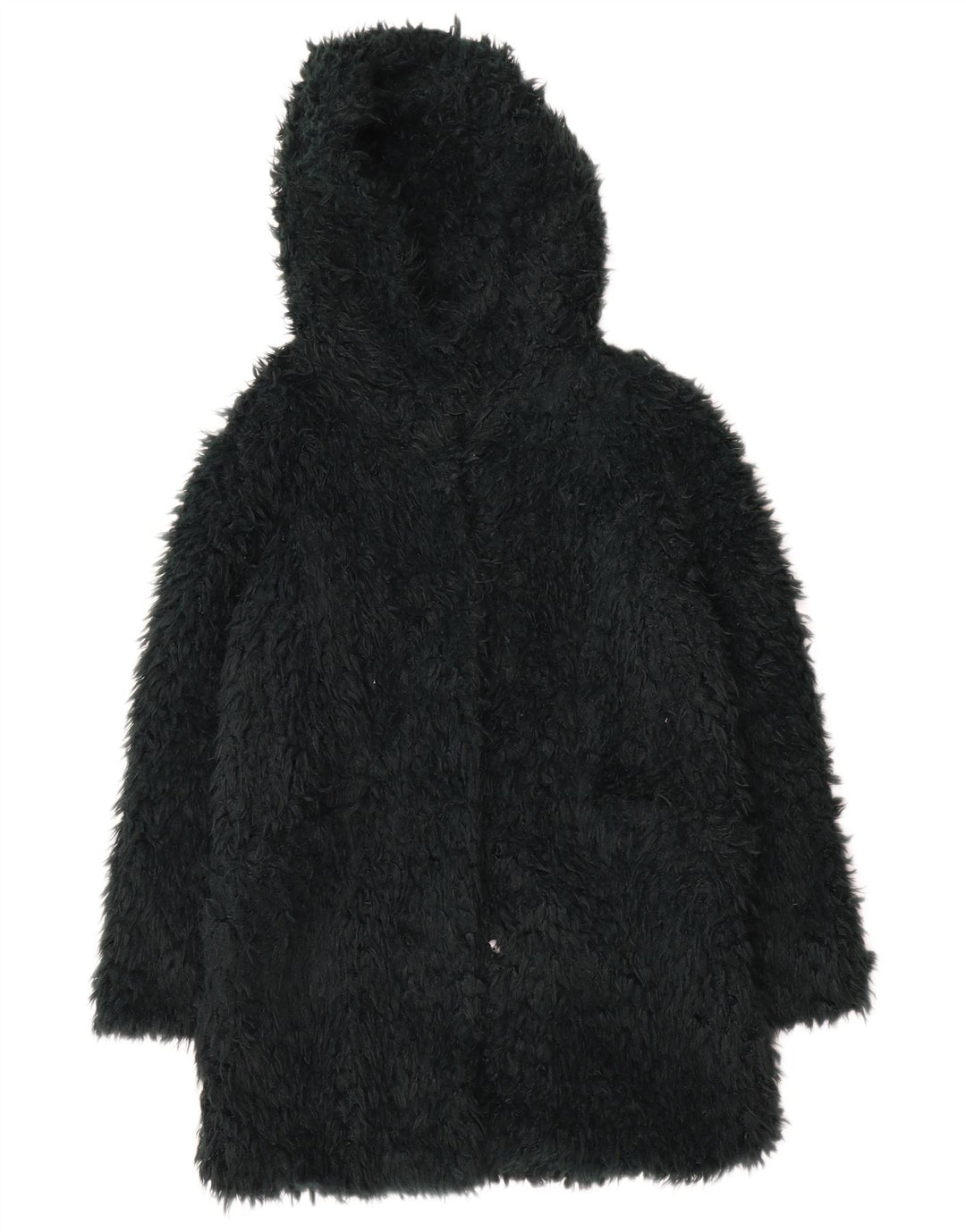 Płaszcz damski Zara Teddy z kapturem UK 14, średni zielony