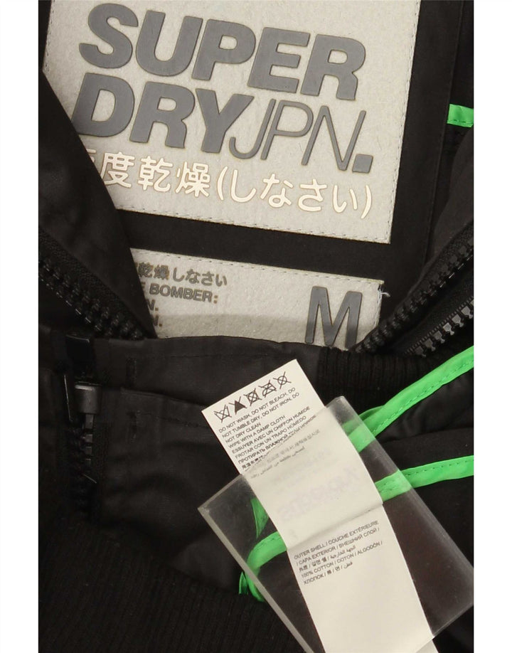 Męska kurtka bomber Superdry UK 38, średnia czarna, bawełniana