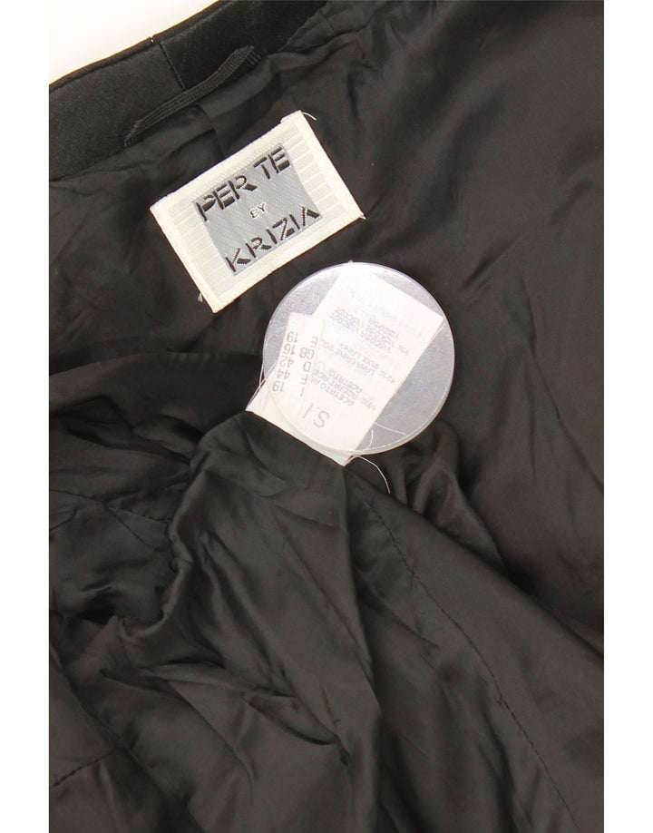 Damska marynarka Perte by Krizia zapinana na 1 guzik UK 16, duża czarna octan