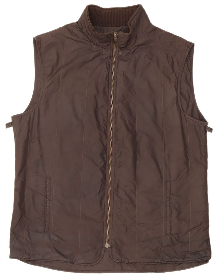 Męska kamizelka podszewkowa Massimo Dutti UK 42 XL, brązowa, poliester
