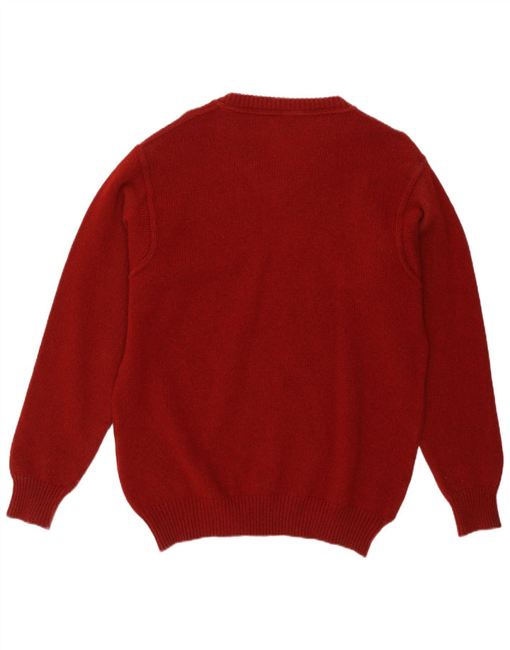 Męski sweter z dekoltem w kształcie litery V, XL, bordowa wełna, NORTH SAILS