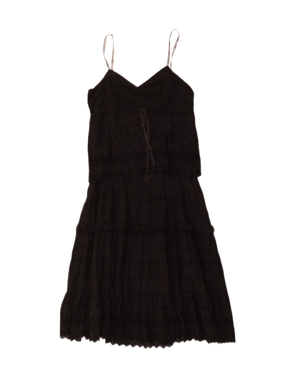 Damska sukienka o linii A bez rękawów Calvin Klein Jeans UK 12, średnia czarna bawełna