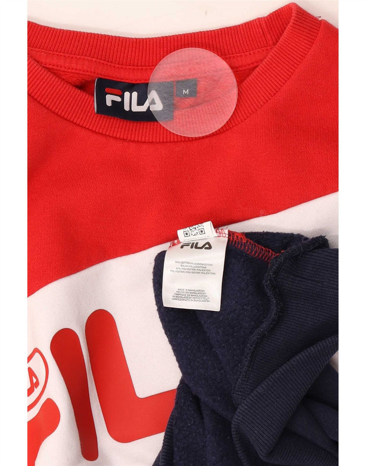 Męska bluza z grafiką Fila, średnia, wielobarwna bawełna z blokami kolorów