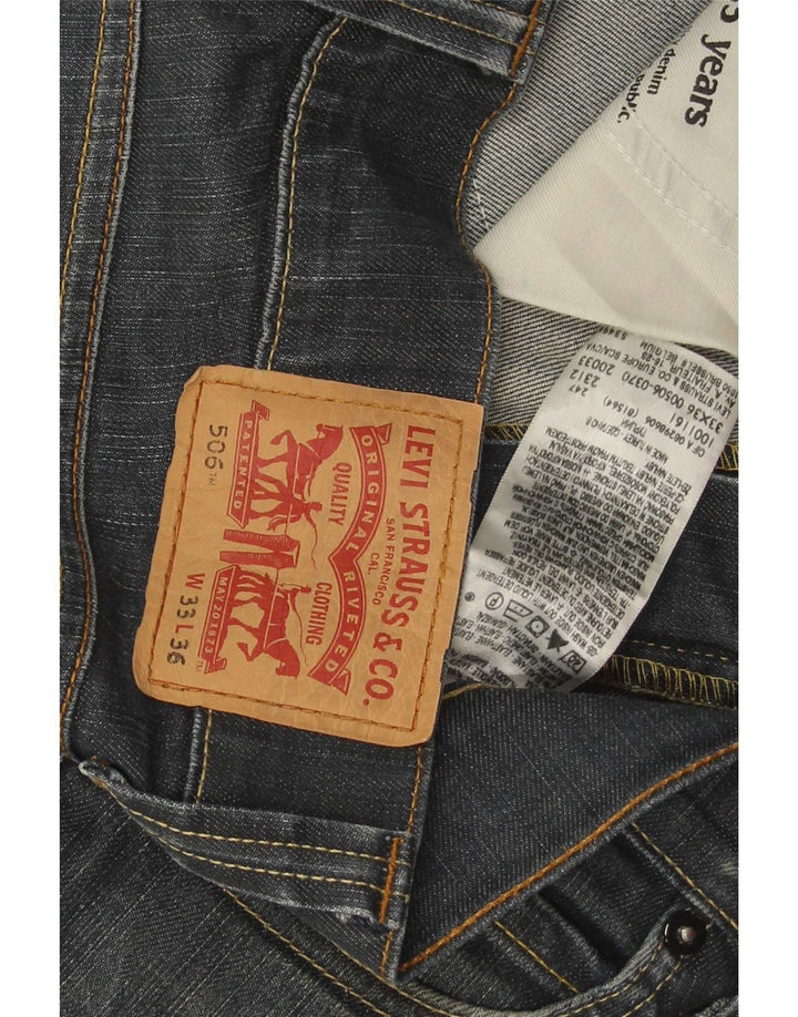 Męskie jeansy Levi's 506 Straight W33 L36 Niebieskie bawełniane