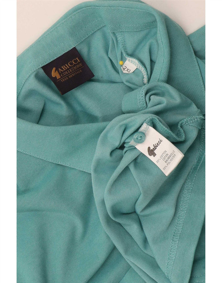 Koszula męska z krótkim rękawem Gabicci 2XL turkusowa bawełna