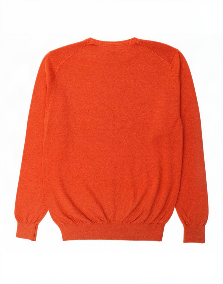 Męski sweter Massimo Dutti z dekoltem w kształcie litery V, duży, czerwony, bawełniany