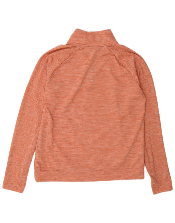 Damska bluza dresowa Nike Dri Fit z zamkiem błyskawicznym UK 14, średnia, pomarańczowa, nakrapiana