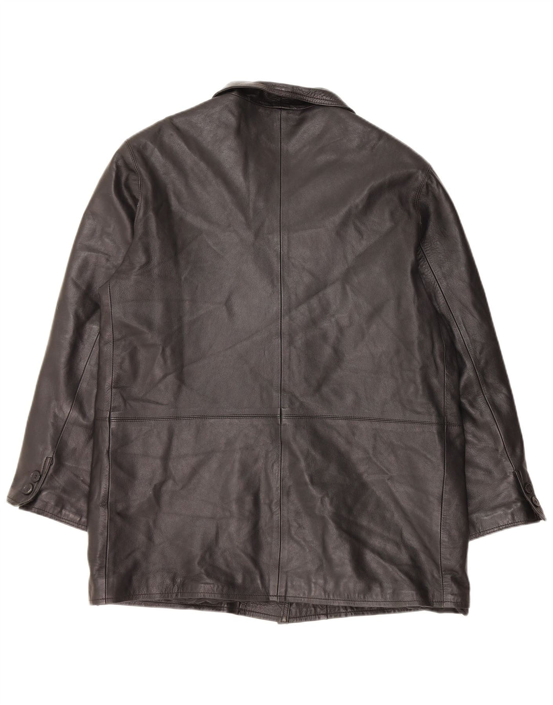 Damski płaszcz skórzany VINTAGE IT 48 XL Czarna skóra