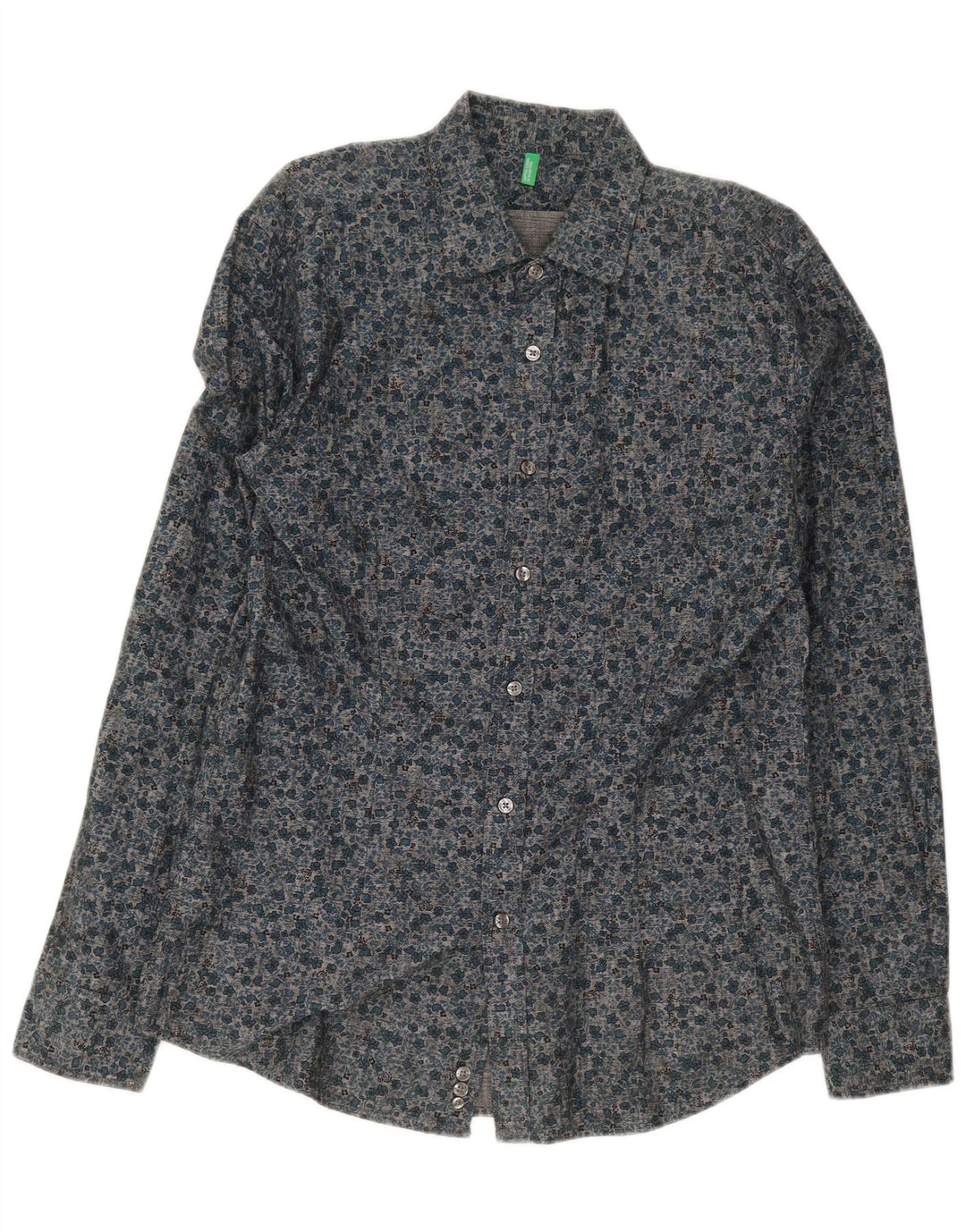 Koszula męska Benetton XL, granatowa, bawełniana w kwiaty