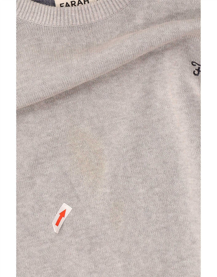 Męski sweter Farah z dekoltem w łódkę 2XL, szara bawełna