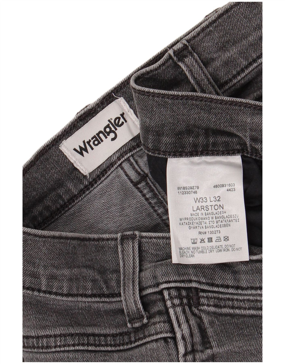 WRANGLER Męskie jeansy Larston Slim W33 L27 Szare bawełniane