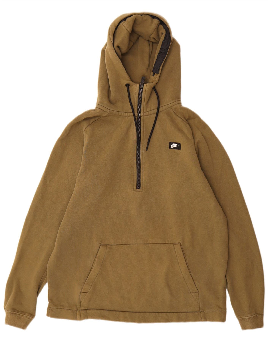 Męski sweter z kapturem i zamkiem NIKE, bawełna w kolorze khaki