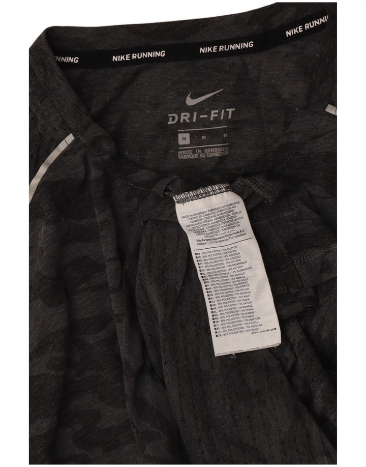 Męska koszulka Nike Dri Fit Top, średnioszary, kamuflażowy poliester