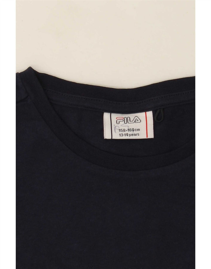 Chłopięcy T-shirt z grafiką Fila 13-14 lat, granatowy
