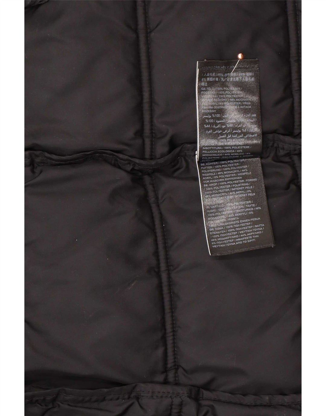 Damski ocieplany płaszcz z kapturem Superdry UK 12, średni czarny poliester
