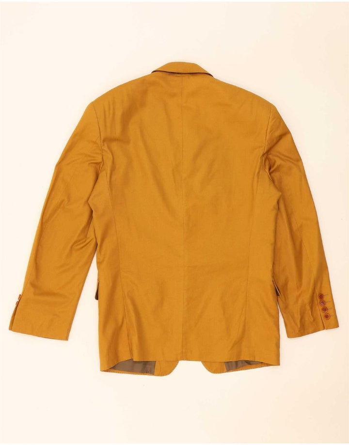 Vintage męski garnitur zapinany na 2 guziki IT 48 Medium W32 L32 Żółta bawełna