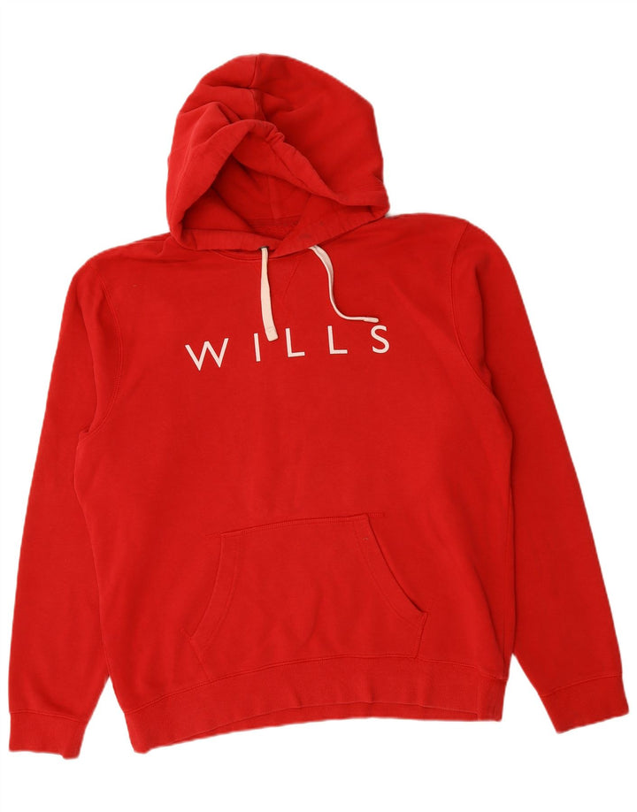 Męski sweter z kapturem i grafiką JACK WILLS XL, czerwony, bawełniany