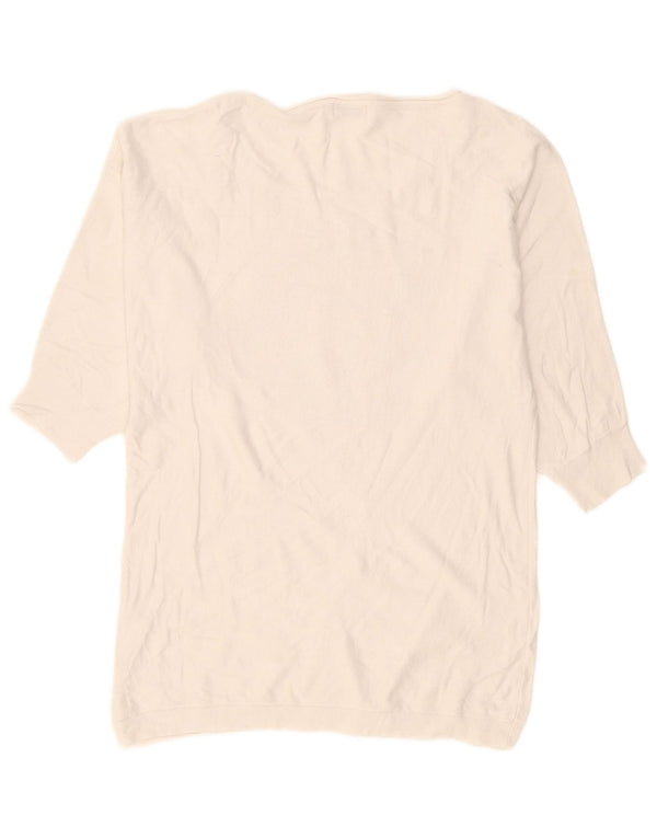 Damski sweter oversize Guess z graficznym dekoltem w łódkę, UK 6 XS, biały