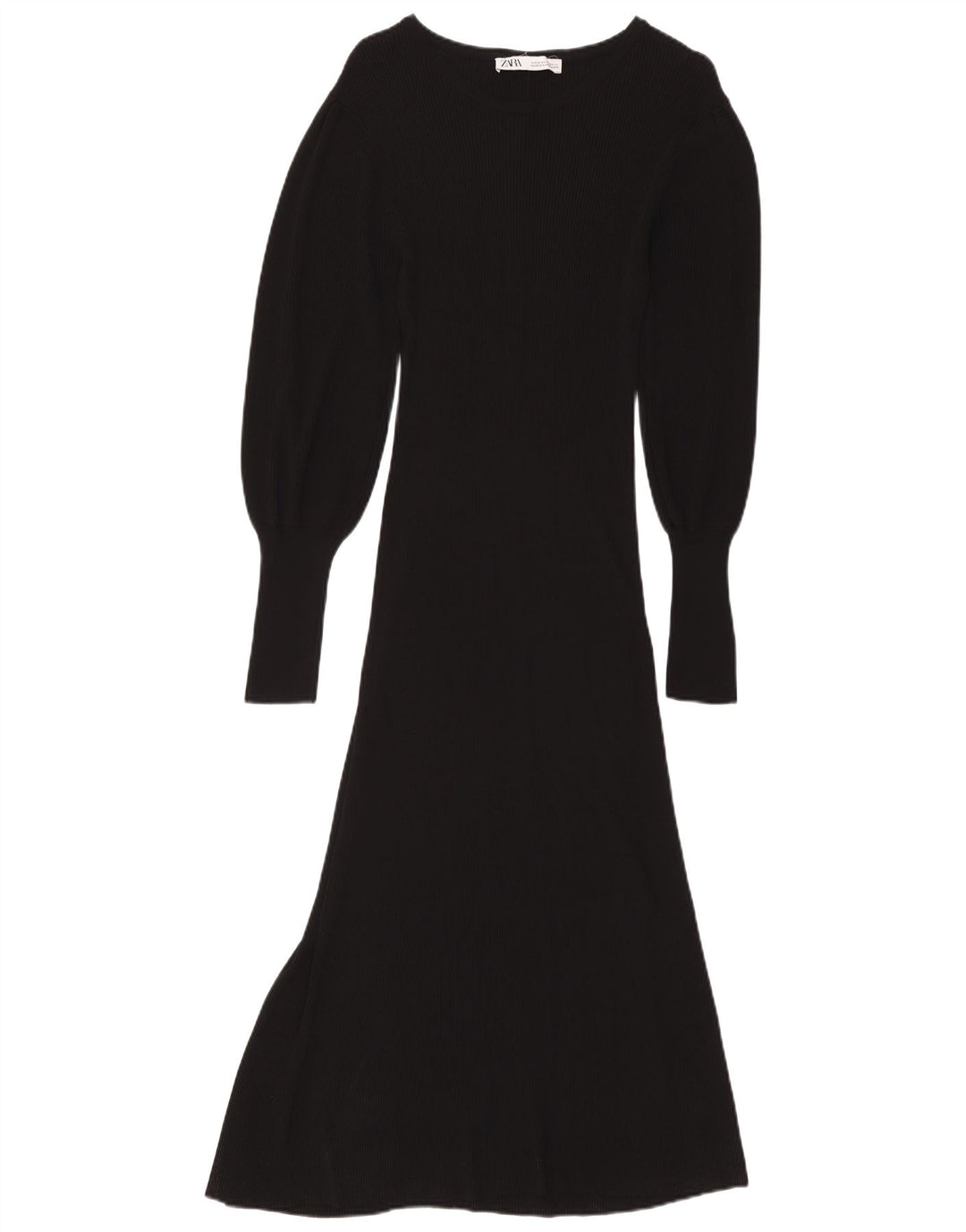 Damska sukienka maxi z długim rękawem ZARA UK 12 Średnia czarna wiskoza