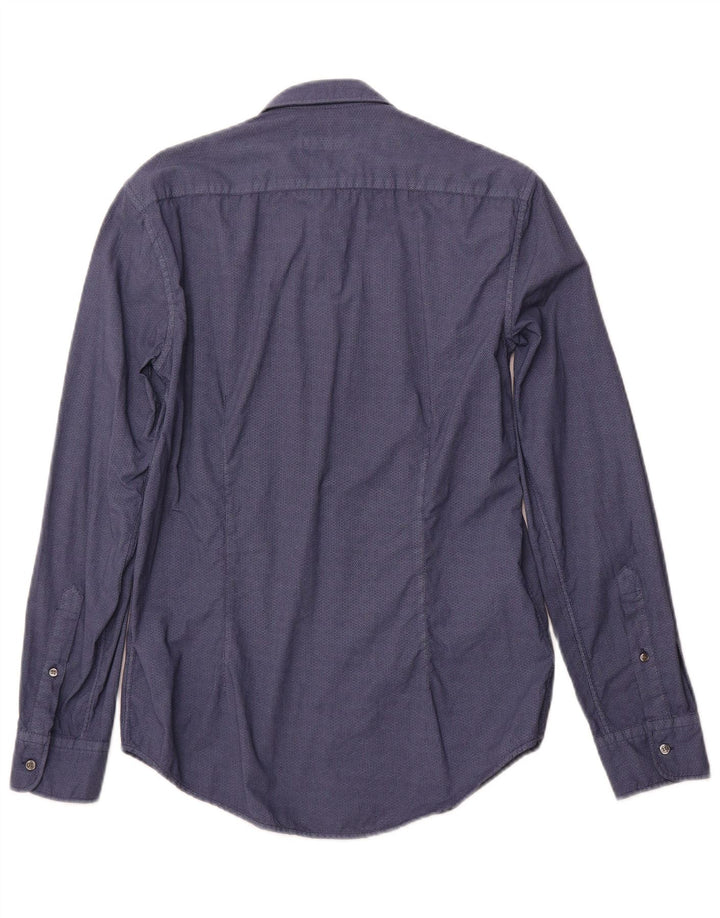 Koszula męska TRUSSARDI JEANS, rozmiar 38, średnia, granatowa, geometryczna bawełna