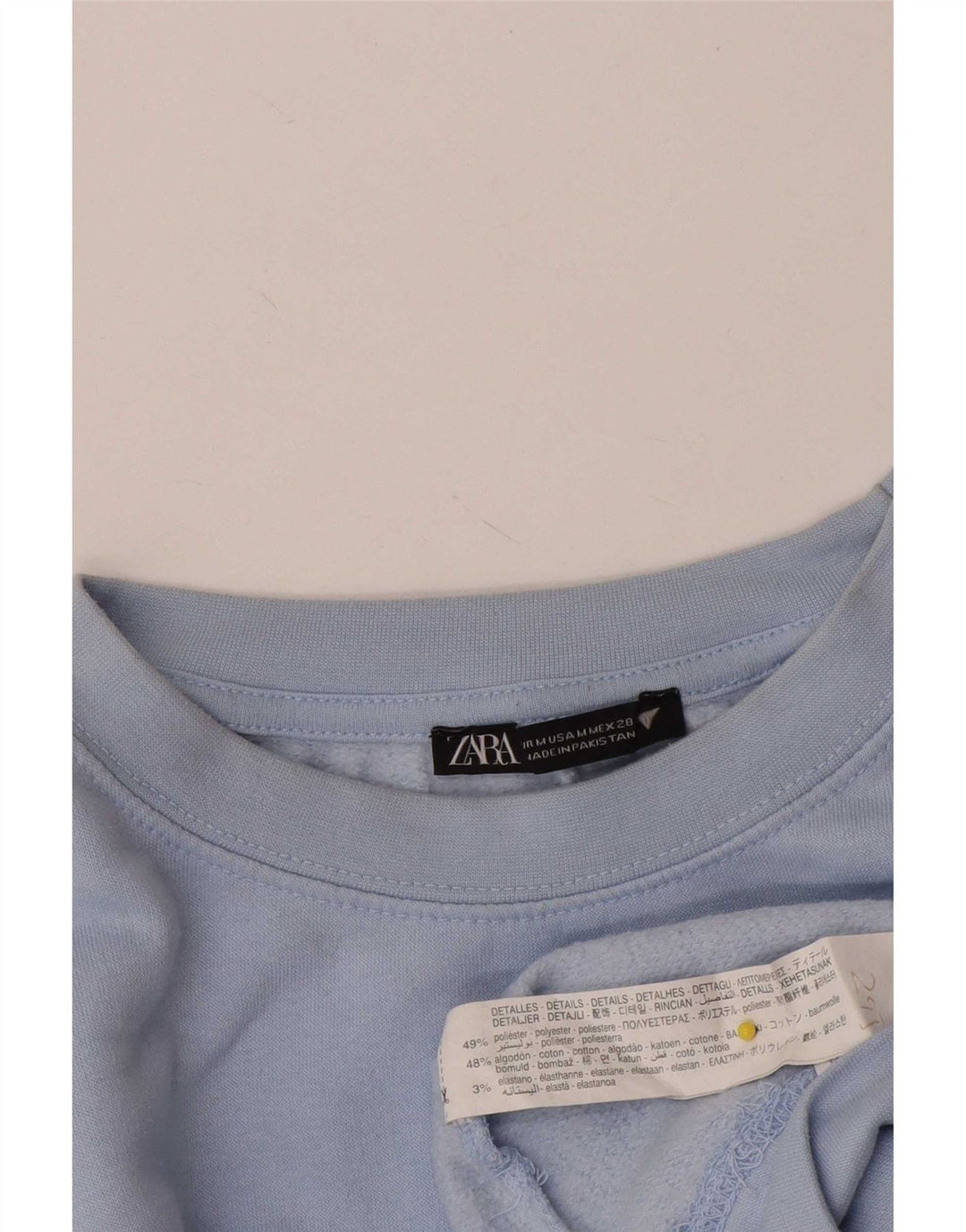 Damski sweter typu Crop Bluza Zara UK 14, średni niebieski poliester
