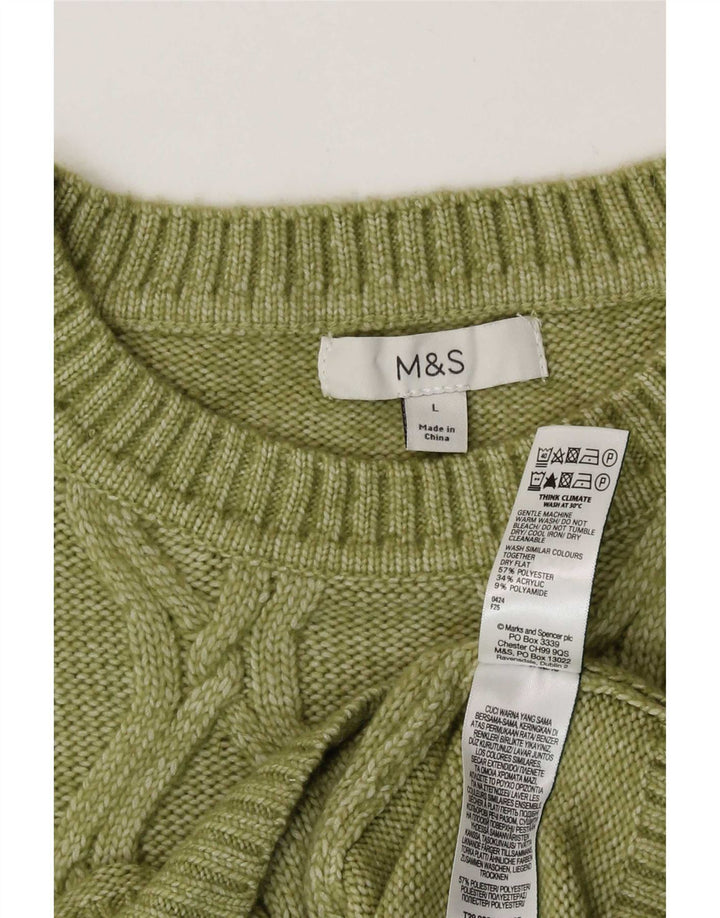 Marks & Spencer Damski podkoszulek z kamizelką UK 16, duży, zielony, poliester