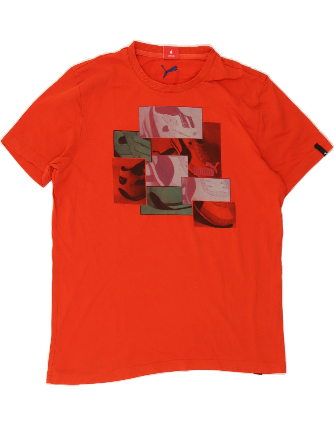 PUMA Mens Graphic T-Shirt Top Large Orange Vintage Puma and Second-Hand Puma from Messina Hembry 