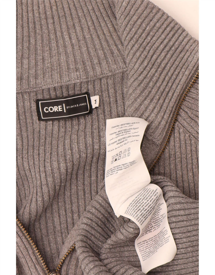Męski sweter kardigan Jack & Jones, średnioszary, bawełniany