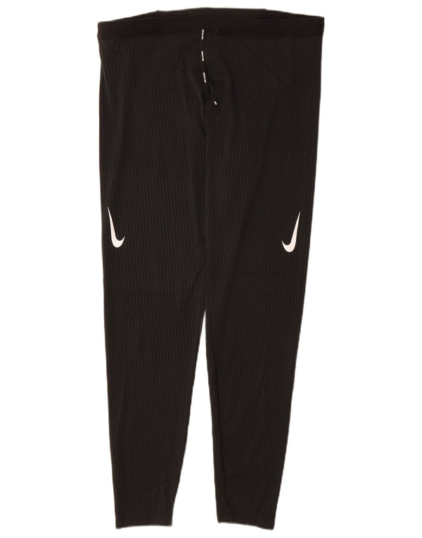 Damskie legginsy NIKE Dri Fit UK 18 XL, czarne, poliestrowe w prążki