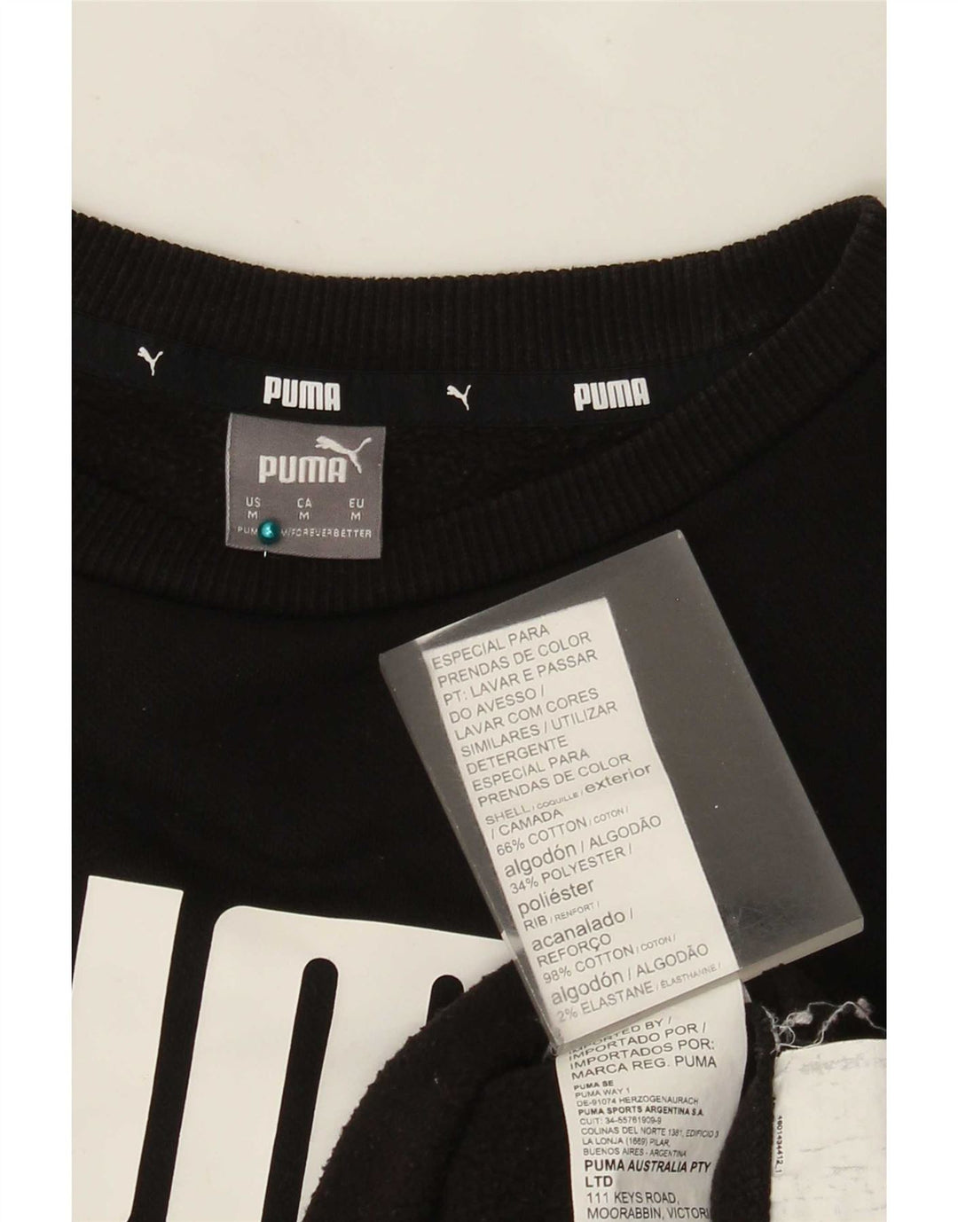 Damska bluza Puma Graphic Jumper UK 14 Średnia czarna bawełna