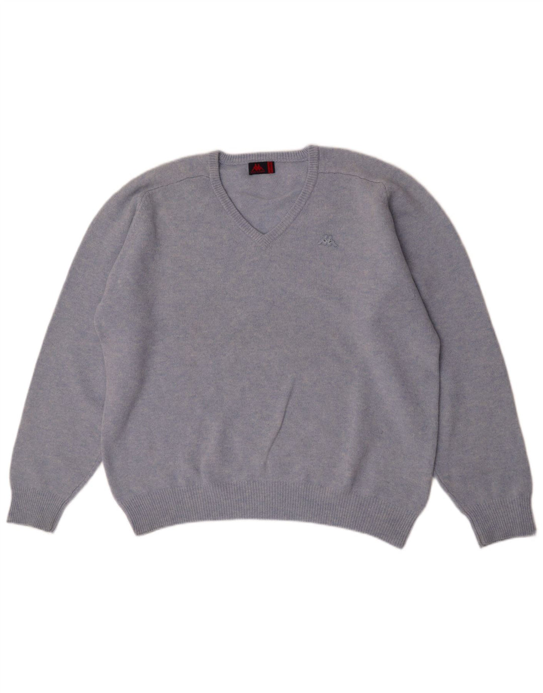 Męski sweter Kappa z dekoltem w kształcie litery V, 2XL, niebieska dziewicza wełna