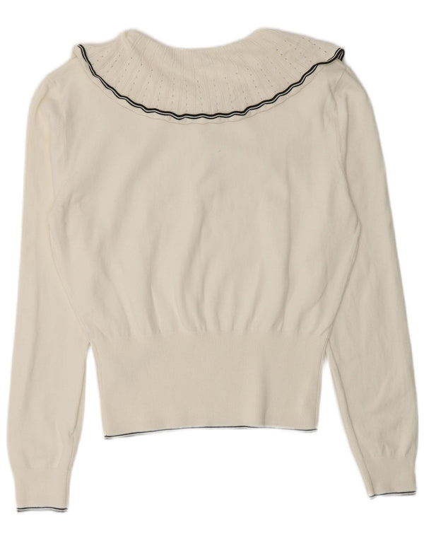 Damski sweter z golfem Zara UK 18 XL, biała wiskoza