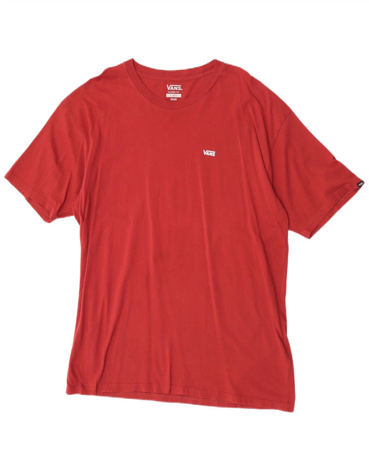 Męska koszulka t-shirt Vans o klasycznym kroju, XL, czerwona, bawełniana