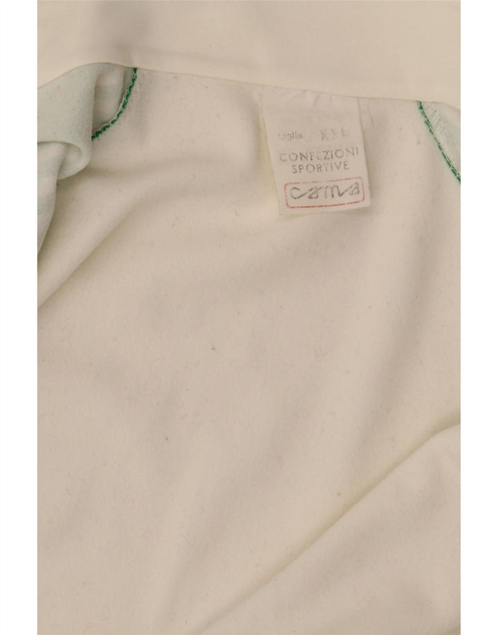 Męska kurtka dresowa w stylu vintage 2XL Biały nylon z blokami kolorów