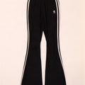 Damskie spodnie dresowe Adidas Flare UK 10, małe, czarne, poliestrowe