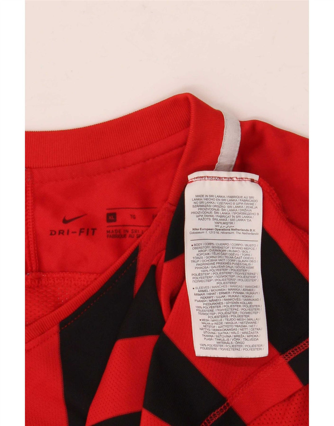 Męski T-shirt Nike Dri Fit Top XL, poliester w czerwone paski