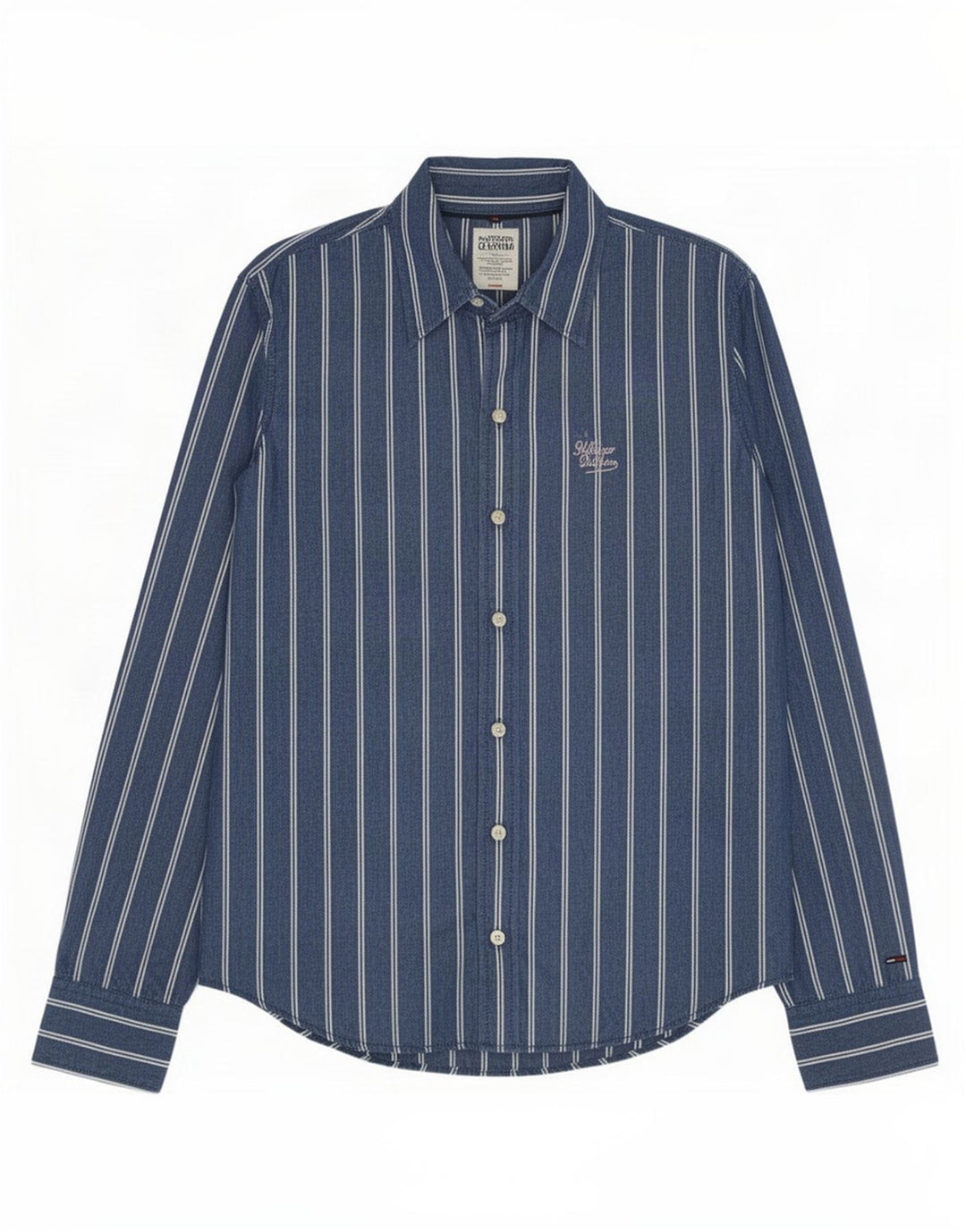 Koszula męska Tommy Hilfiger, mała, bawełniana w niebieskie paski